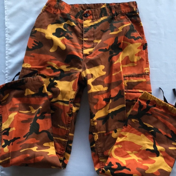 Pants - Bright High Waist Camo Pants
